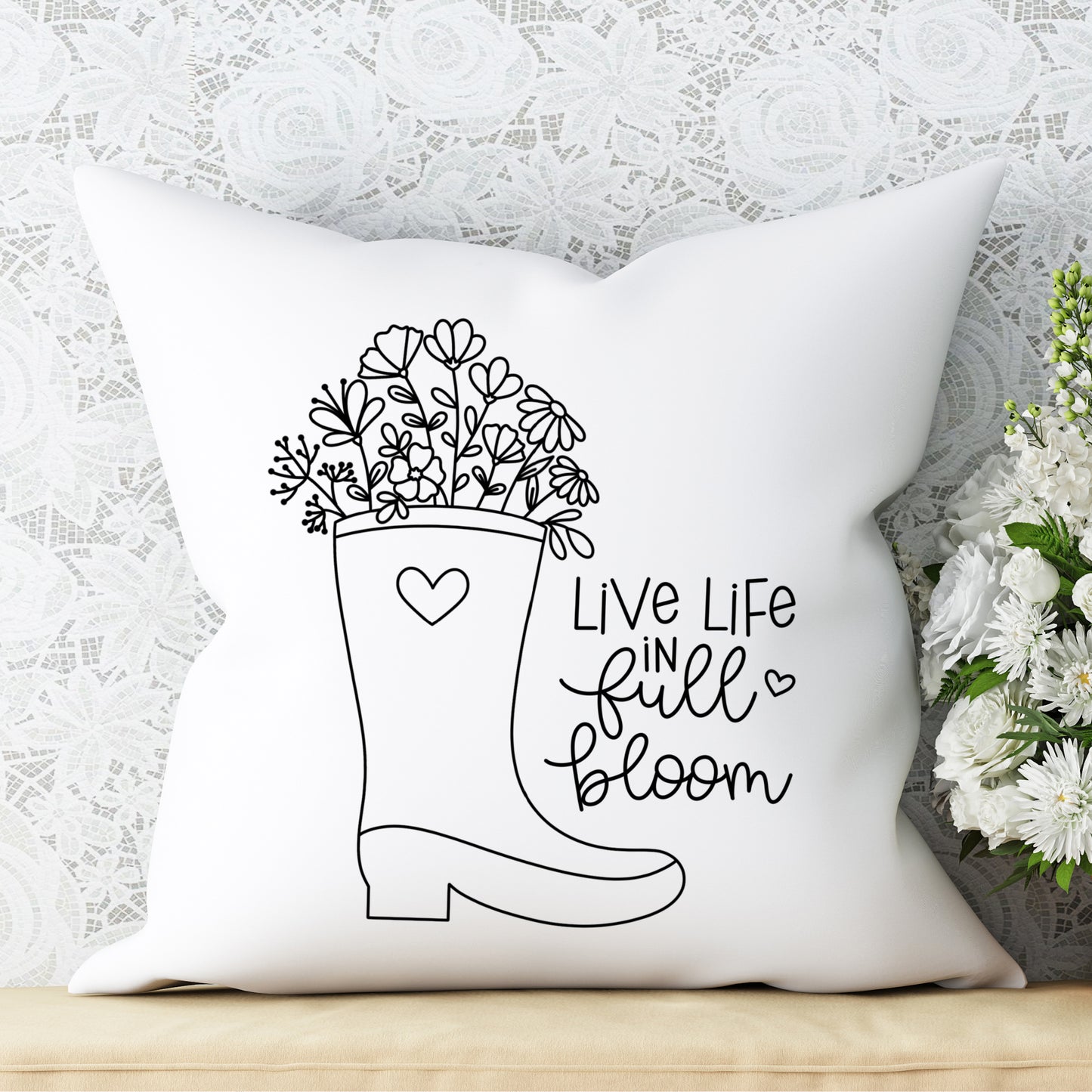 Live Life In Full Bloom SVG and PNG Cut Files