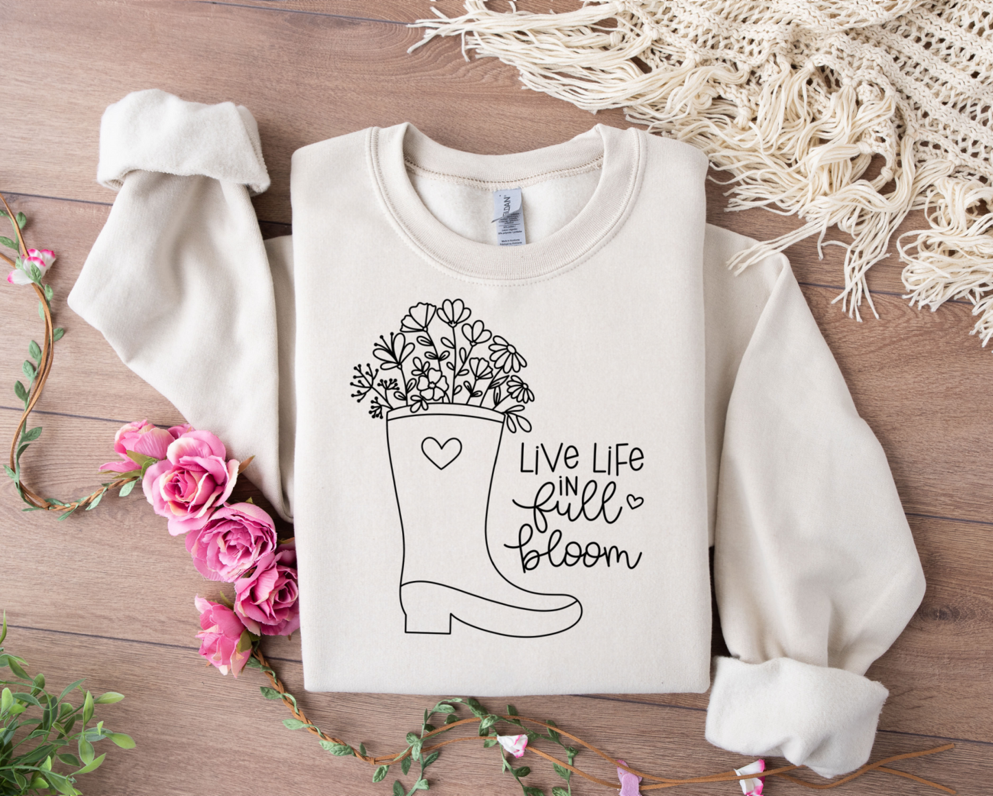 Live Life In Full Bloom SVG and PNG Cut Files