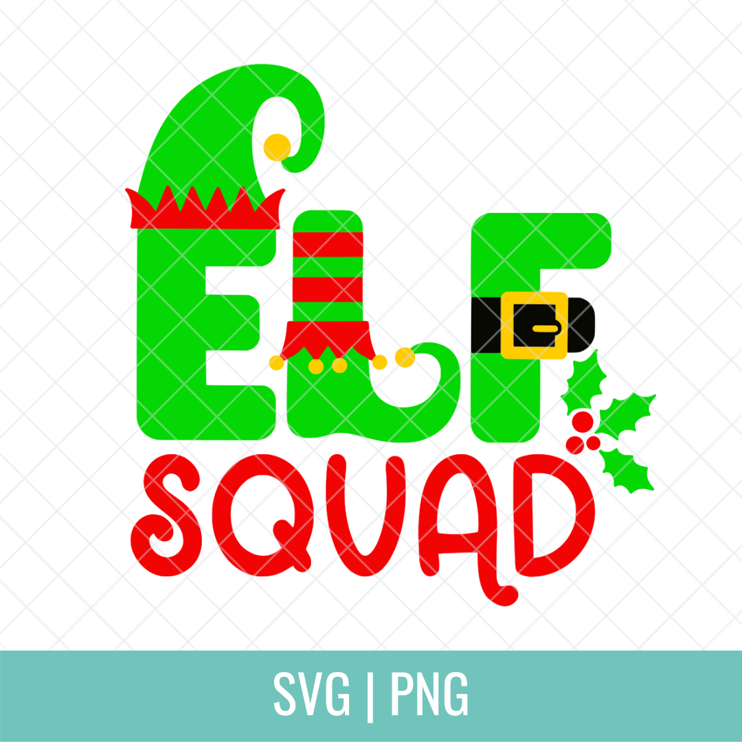 Elf Squad SVG Cut File and PNG