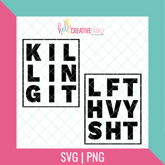 Gym Abbreviations Bundle SVG and PNG Bundle