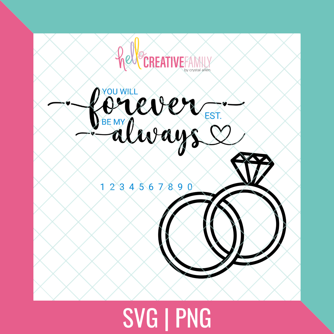 Wedding Rings SVG and PNG Cut Files - Main Image