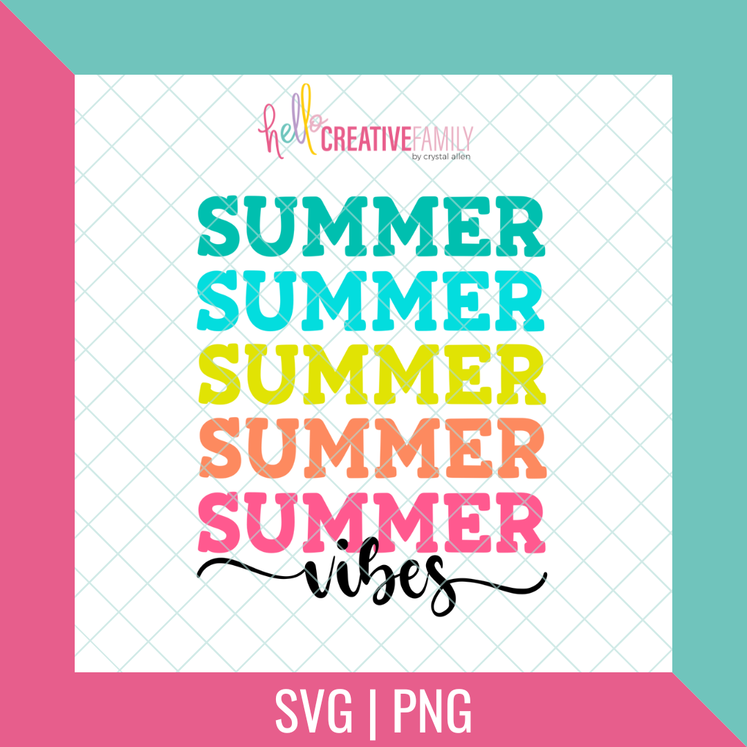 Summer Vibes Cut files and PNGs
