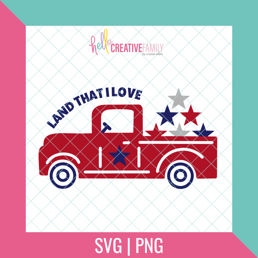Patriotic Truck SVG Cut File