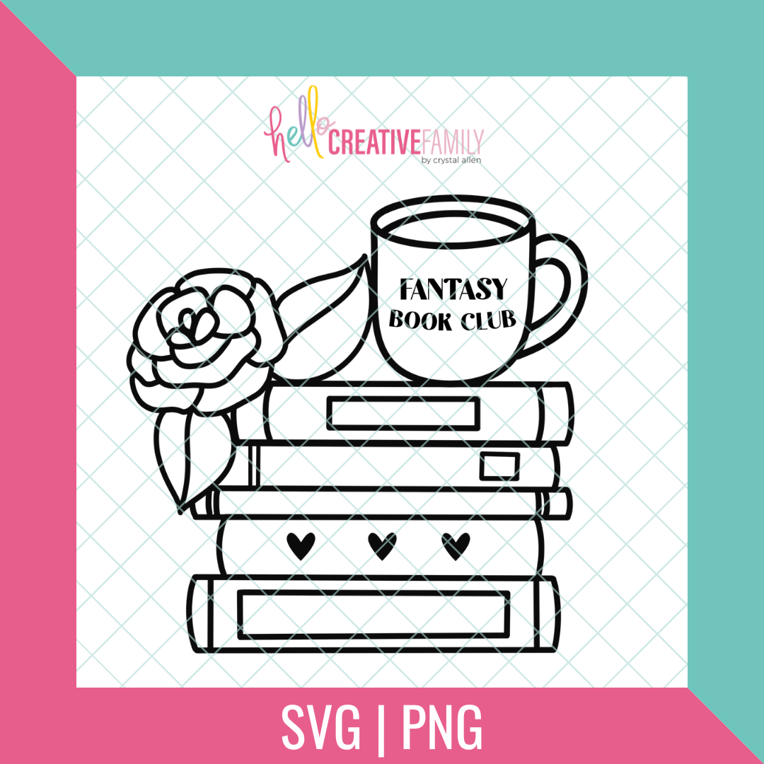 Fantasy Book Club SVG Cut file and PNG