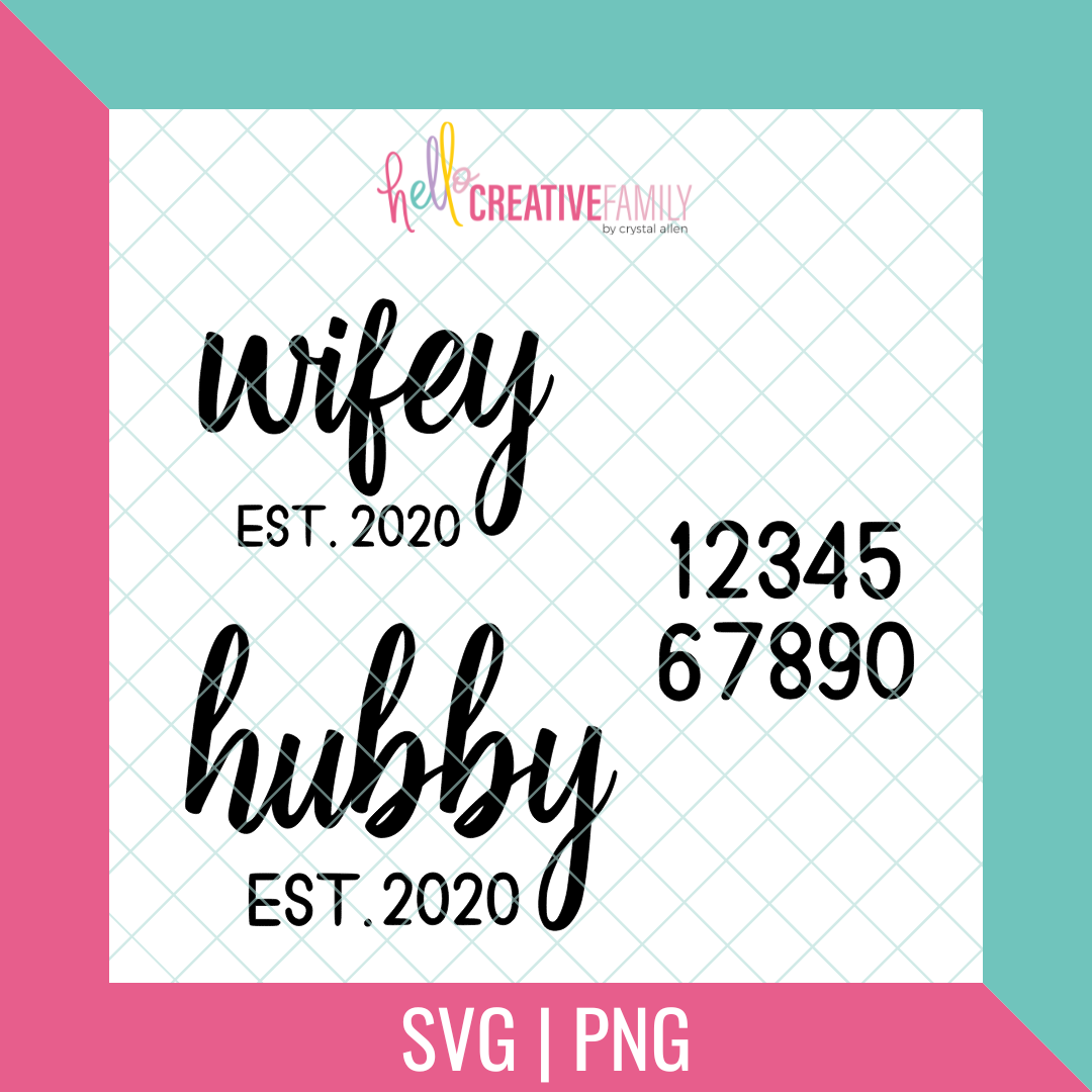 Hubby Wifey SVG and PNG Cut file