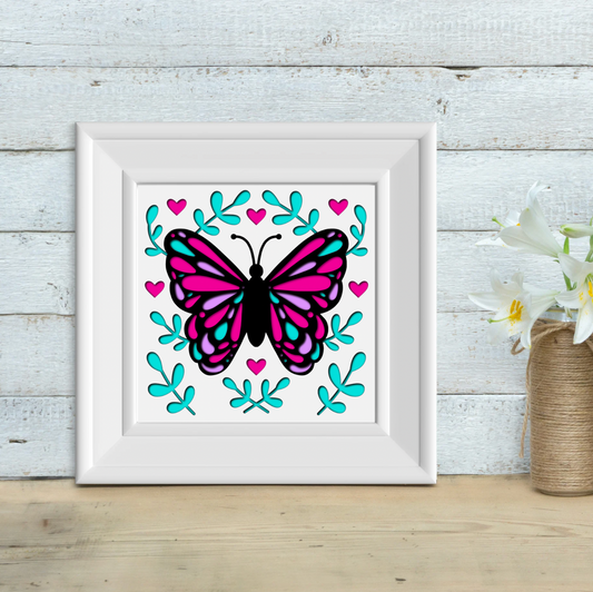 Layered Butterfly SVG and PNG Cut File