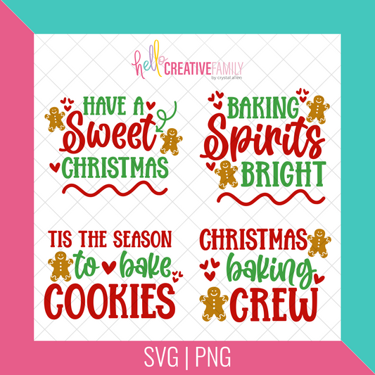 Christmas Baking SVG Cut File and PNG Bundle