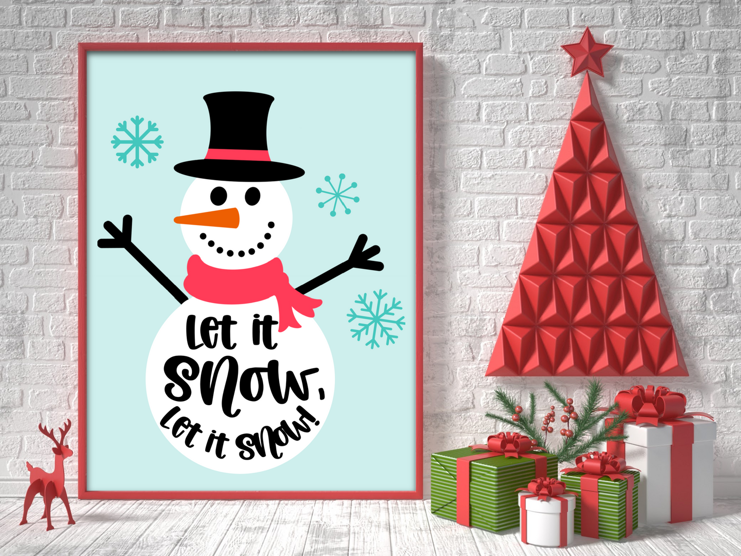 "Let It Snow" Snowman SVG Cut File and PNG