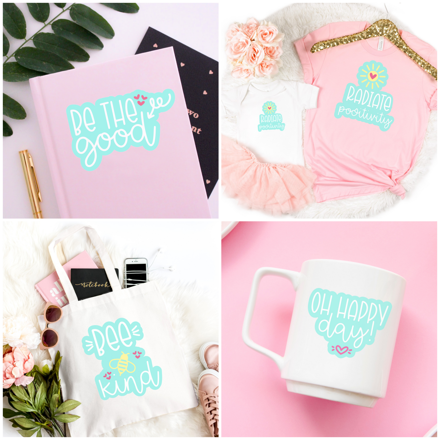 Positivity Bundle- SVG, Sticker and Sublimation Set