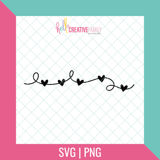 Heart String SVG and PNG Cut Files