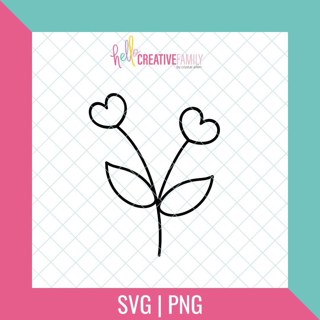 Flower Hearts SVG and PNG Cut Files