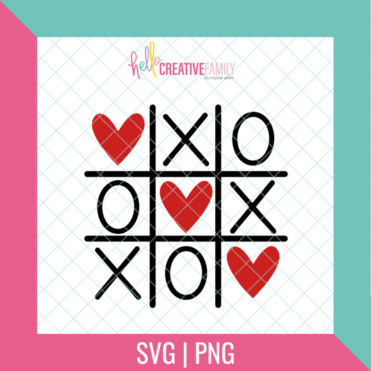 Love Tic Tac Toe SVG and PNG Cut file