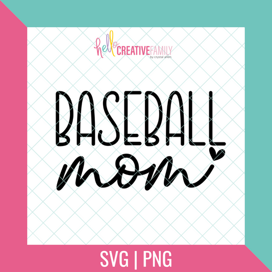 Baseball Mom SVG and PNG Cut File