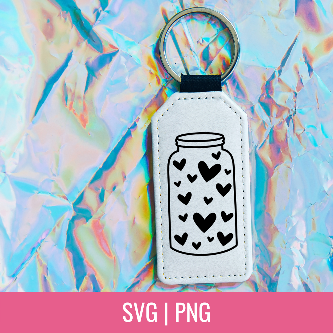 Heart Jar SVG and PNG Cut Files