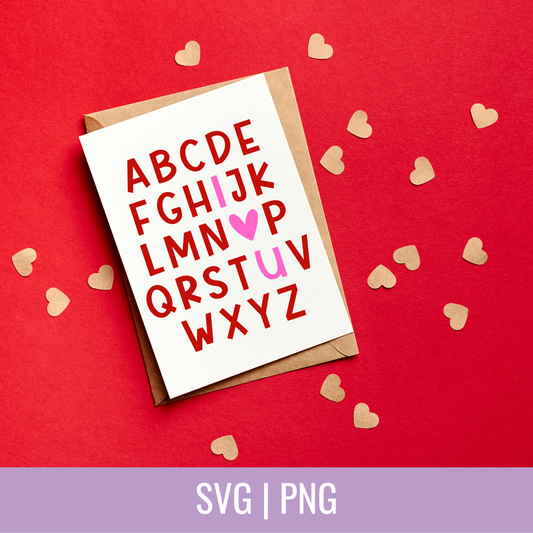Alphabet I Love You SVG and PNG Cut file