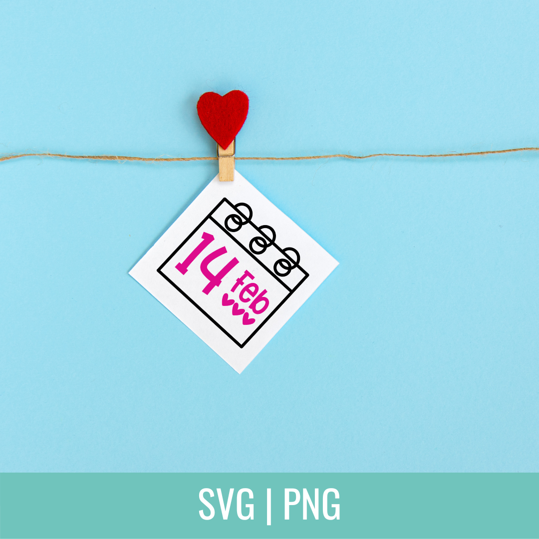 Valentine Calendar SVG and PNG Cut Files