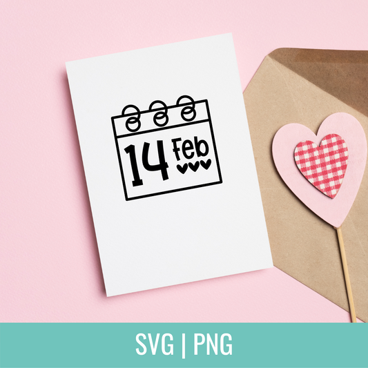 Valentine Calendar SVG and PNG Cut Files