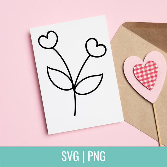 Flower Hearts SVG and PNG Cut Files