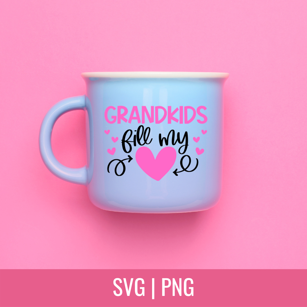 Grandkids Fill My Heart SVG and PNG Cut file