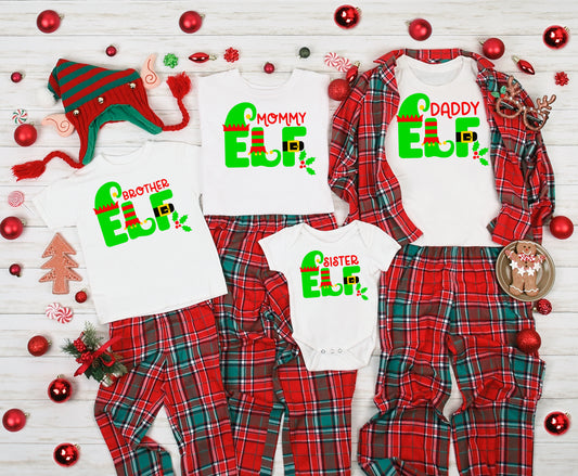 Family Christmas PJs - Elf Family SVG Cut File and PNG Bundle