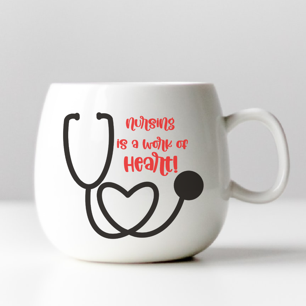 Nursing Is A Work Of Heart SVG Cut File and PNG