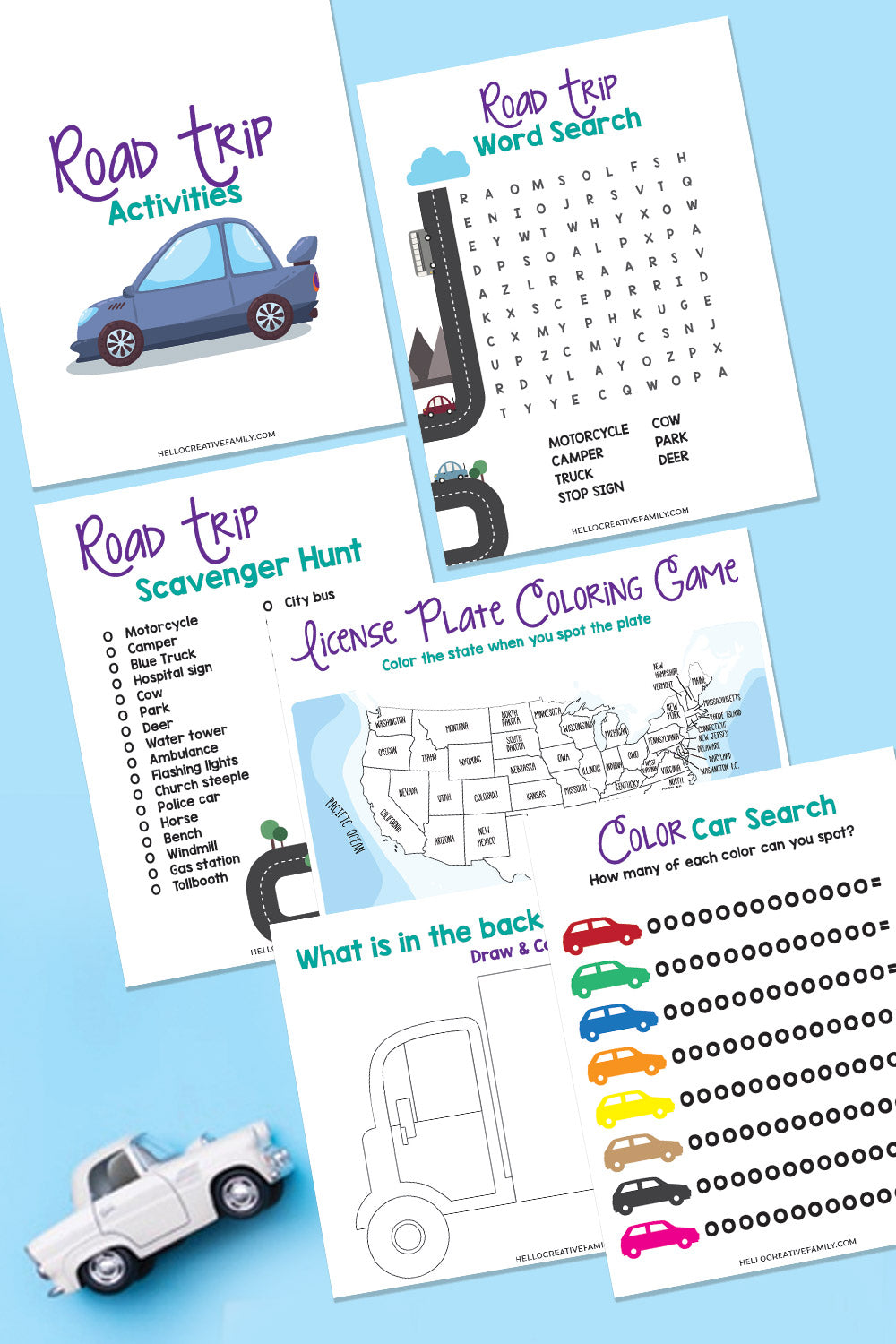Road Trip Activities for Kids Printable Pack