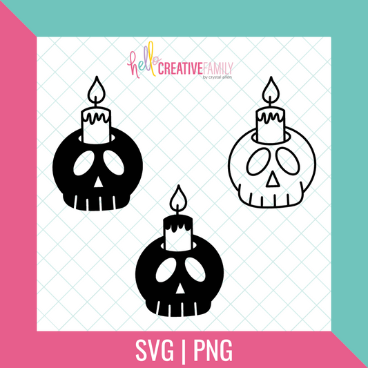 Skull Candles SVG and PNG Cut Files