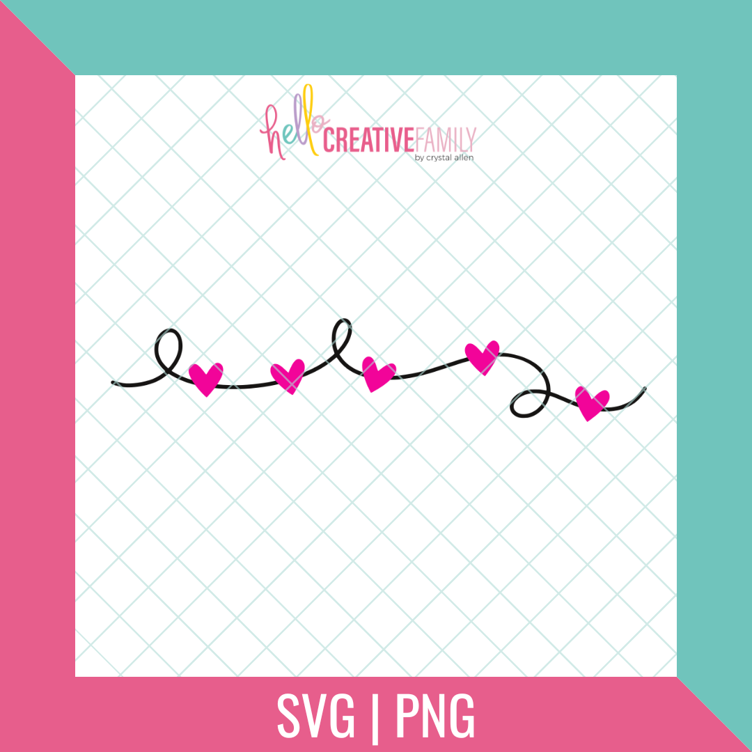 Heart String Color SVG and PNG Cut Files