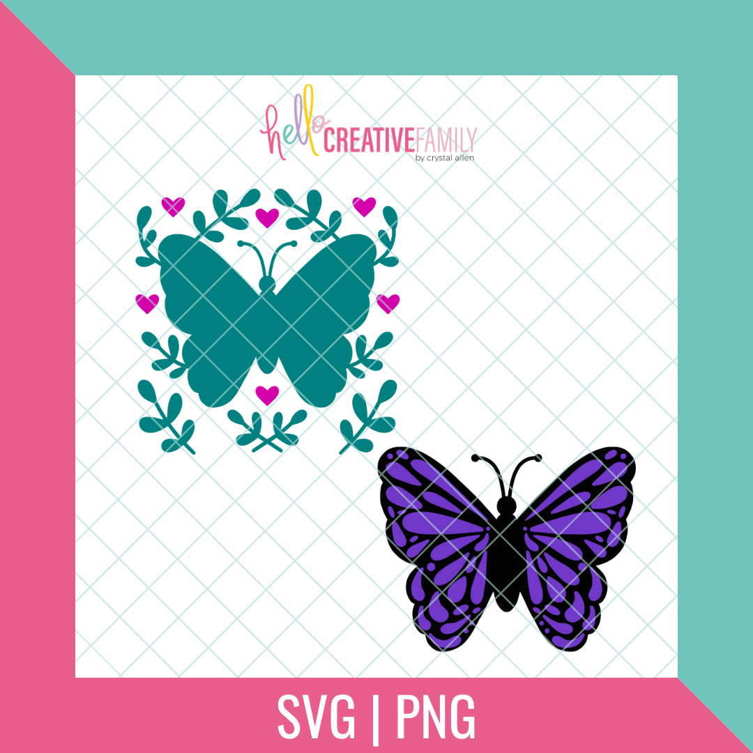 Butterfly SVG and PNG Cut File Set
