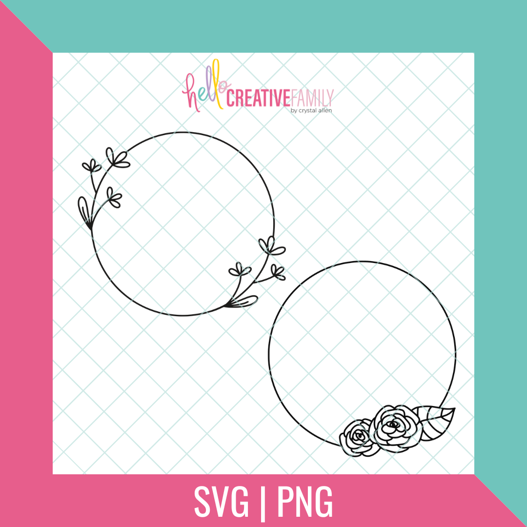 Floral Circles SVG and PNG Cut Files