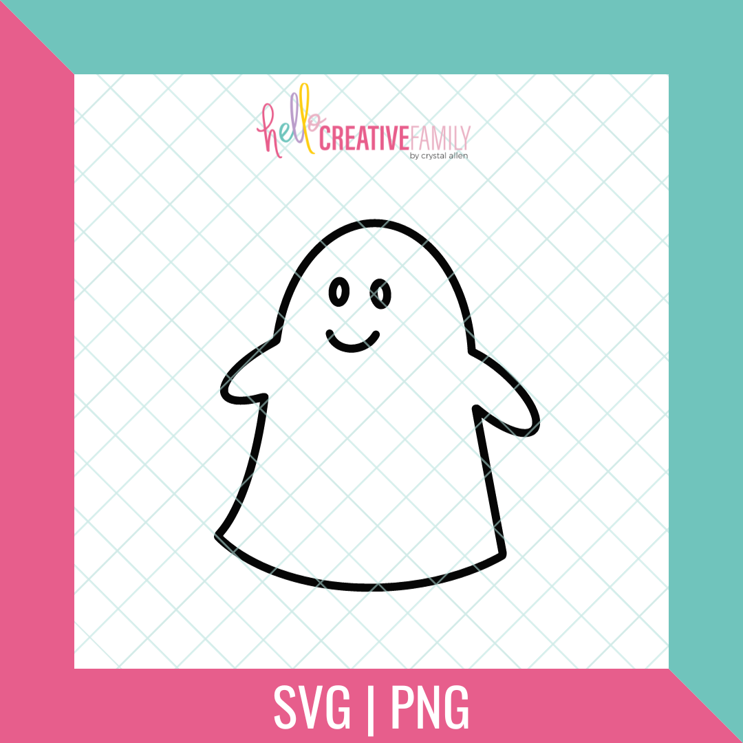 Happy Ghost Cut File and PNG