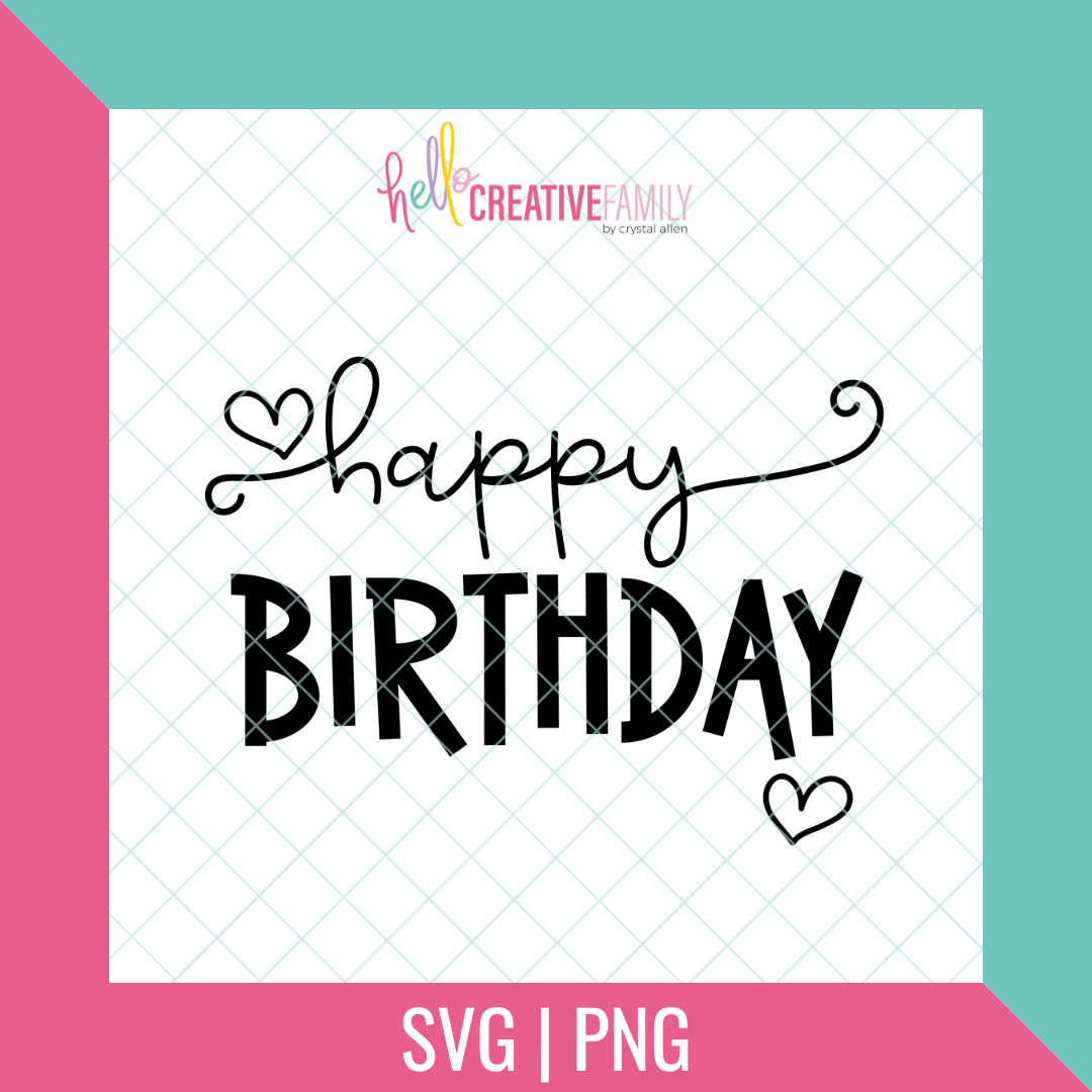 Happy Birthday Cut file and PNG – Hello Creative Family