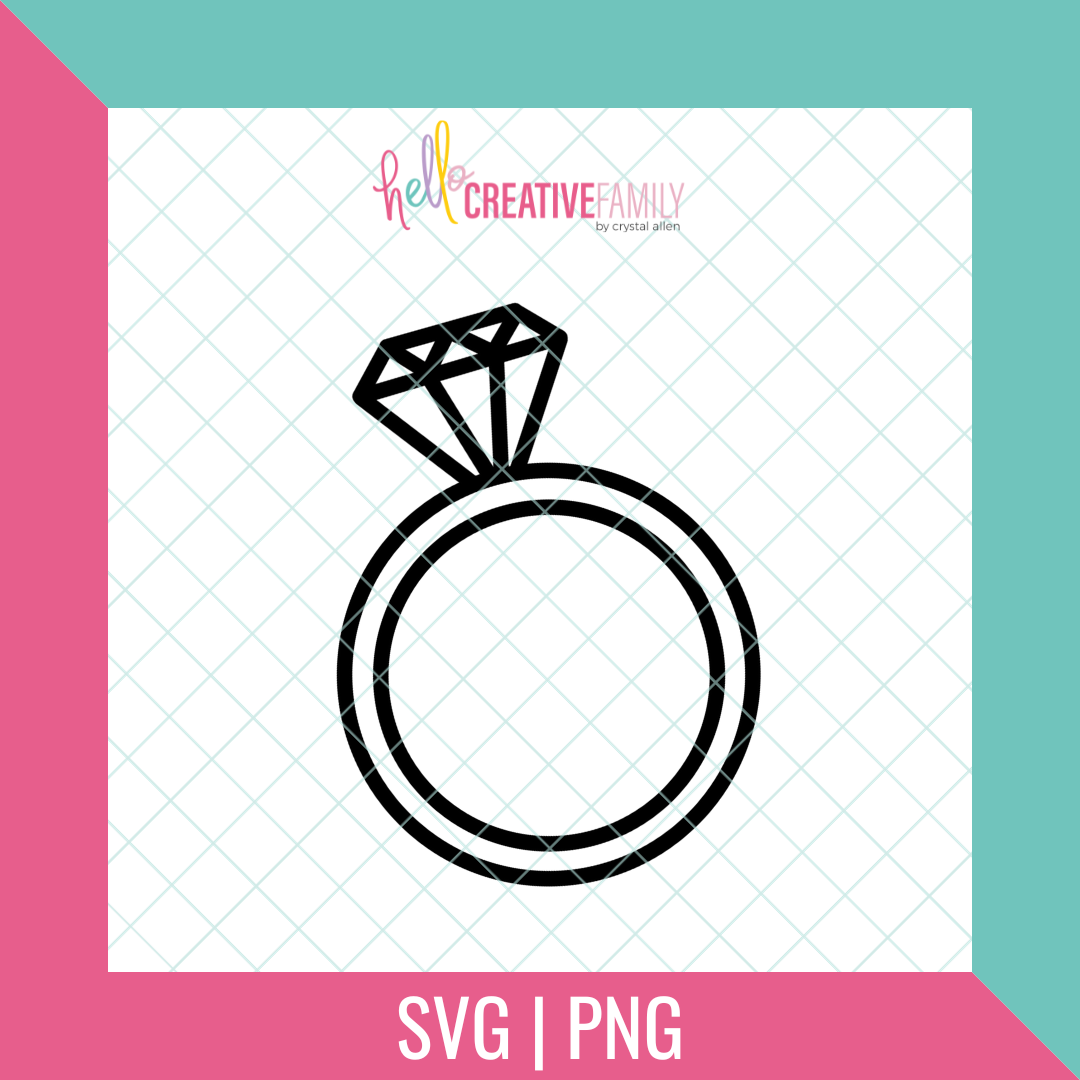 Diamond Ring Cut file and PNG