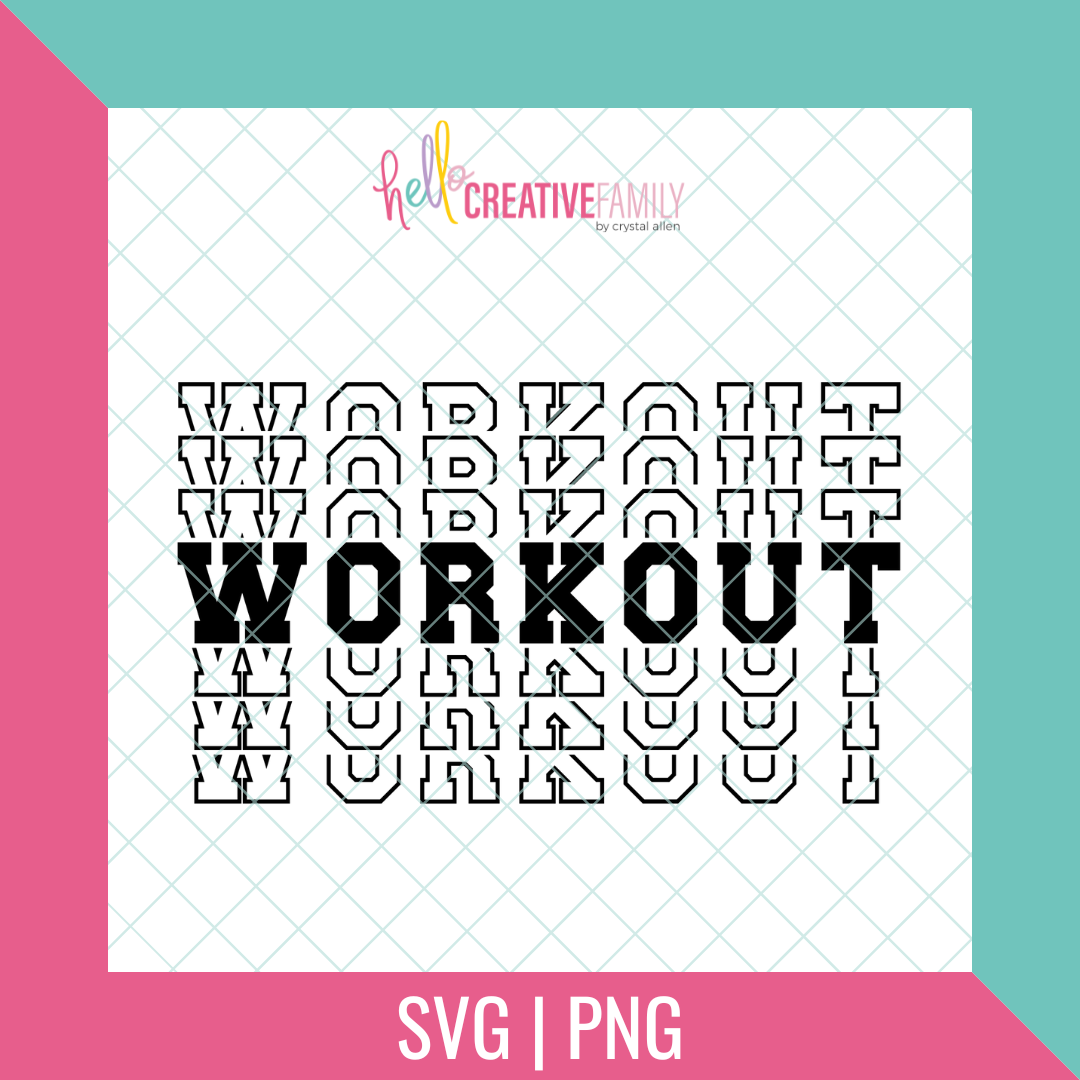 Workout Cut file and PNG