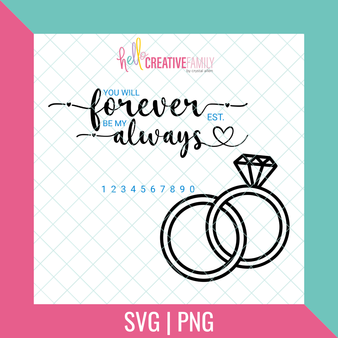 Wedding Rings SVG and PNG Cut Files