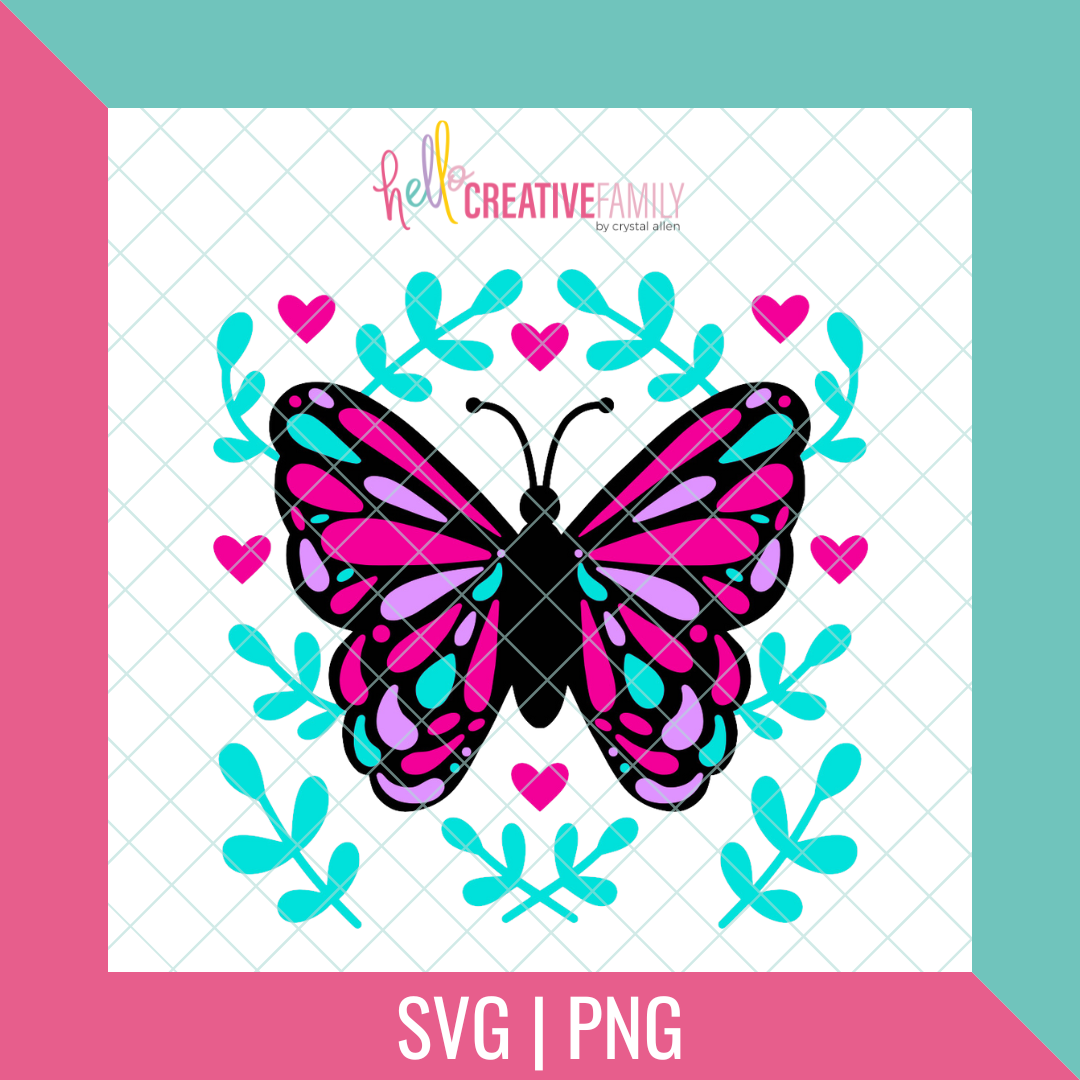 Layered Butterfly SVG and PNG Cut File