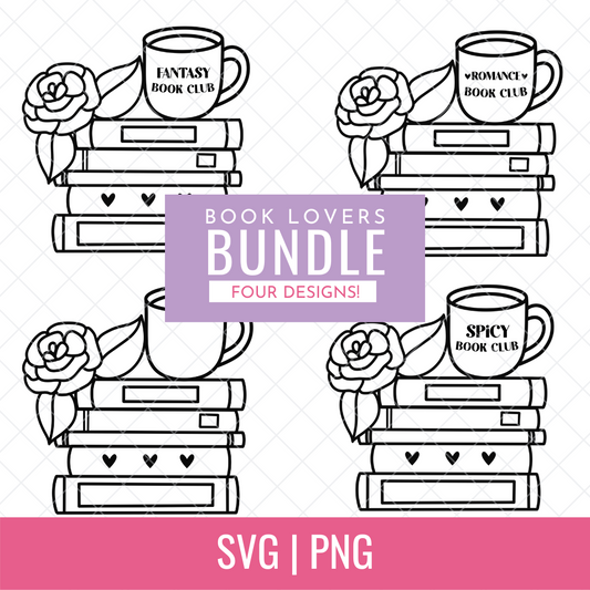 Ultimate Book Lover's Book Club SVG and PNG Cut Files Bundle