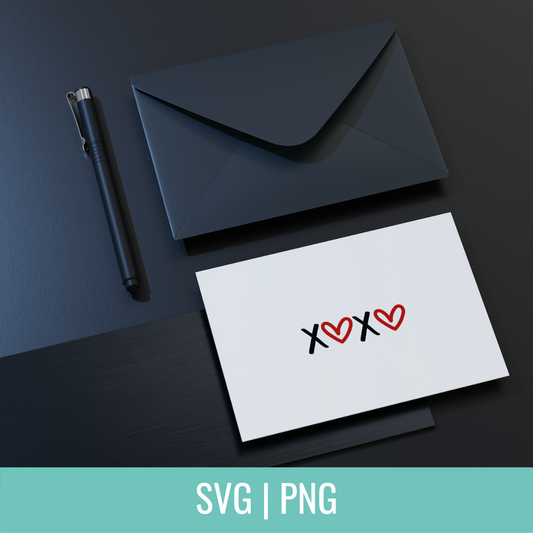 XOXO (Hearts) SVG and PNG Cut file