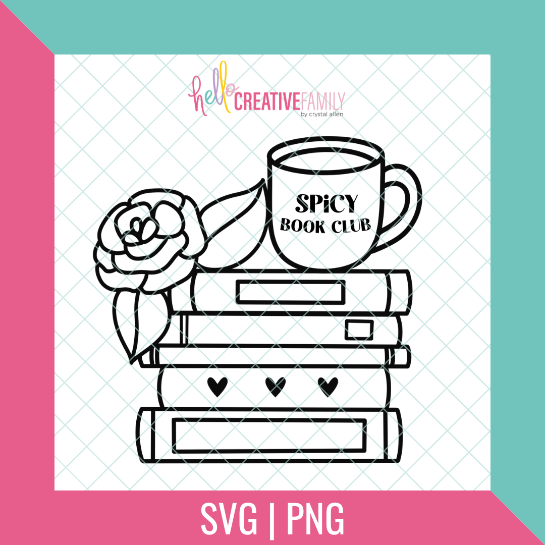 Spicy Book Club SVG Cut file and PNG