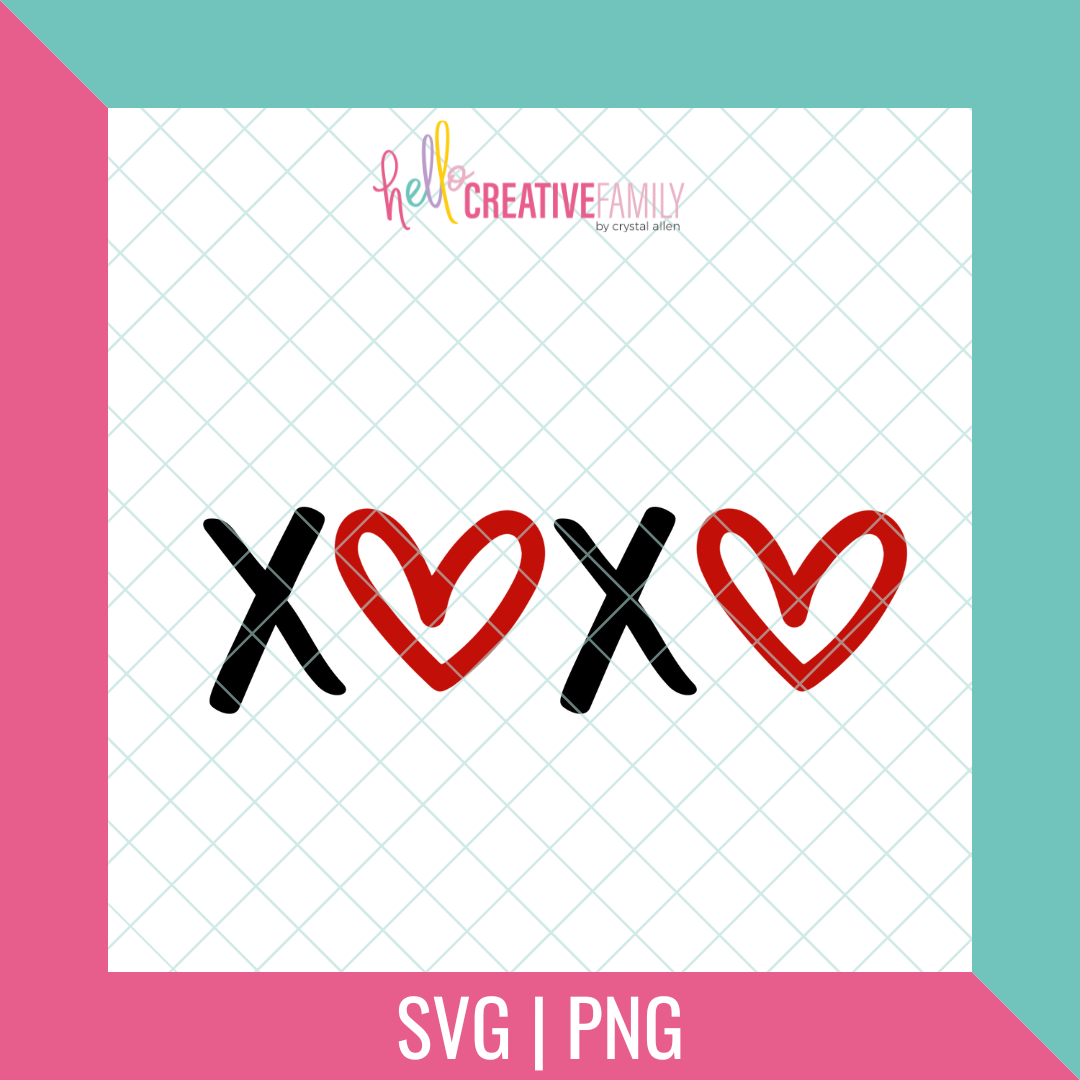 XOXO (Hearts) SVG and PNG Cut file