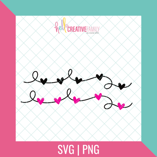 Heart String Duo SVG and PNG Cut Files