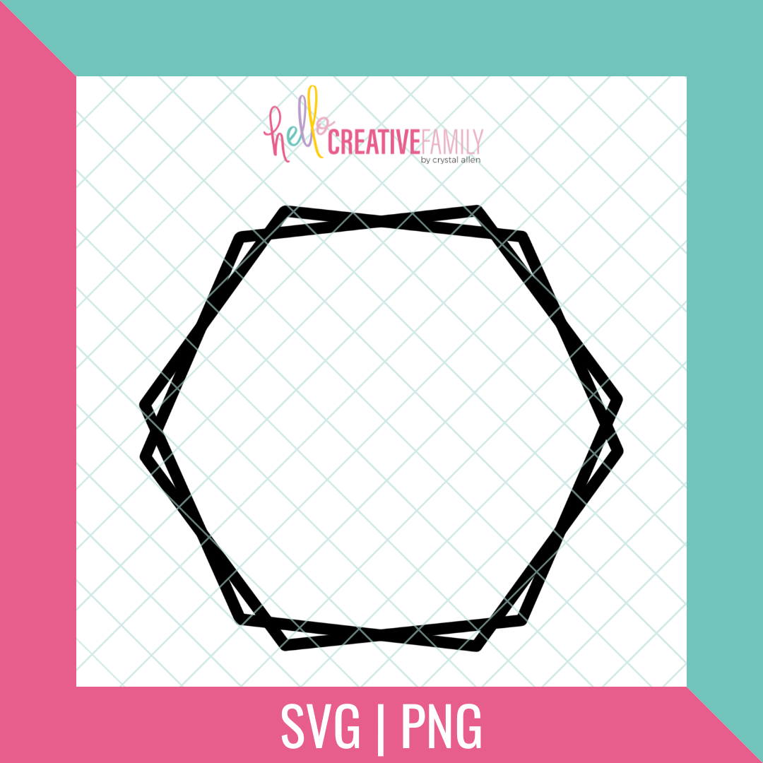 Offset Hexagon SVG and PNG Cut File