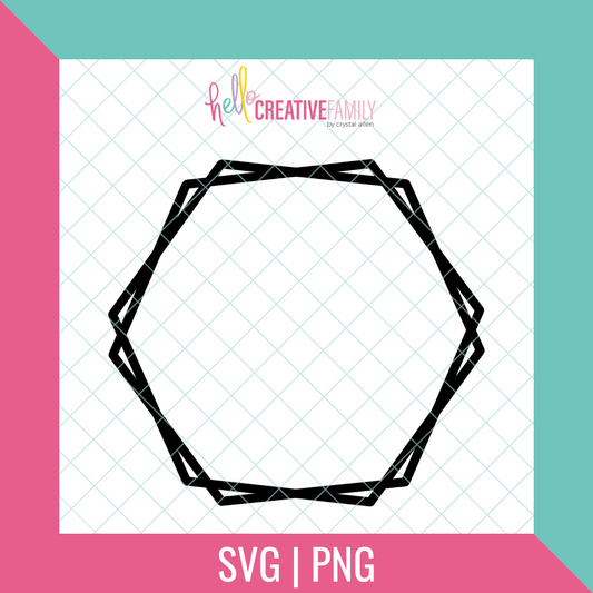 Offset Hexagon SVG and PNG Cut File