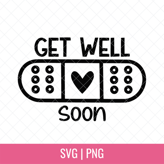 Get Well Soon Bandage Cut files and PNGs