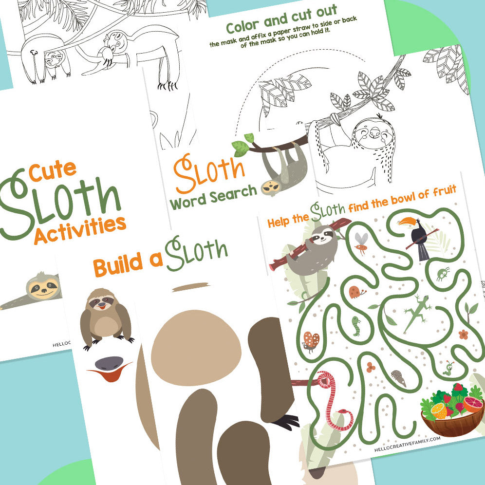 Sloth Activities Printable – Hello Creative Family