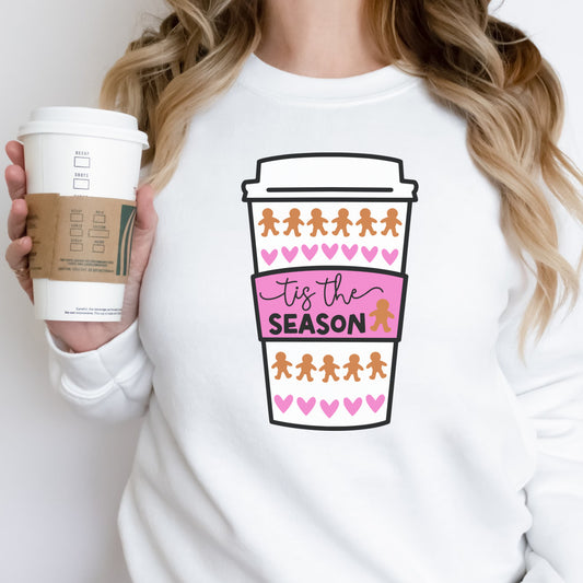 Tis The Season Coffee Cup SVG Cut File and PNG