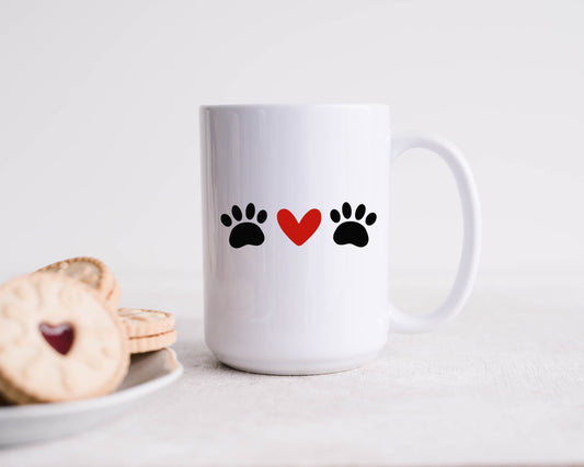 Paw Prints With Hearts SVG and PNG Cut Files