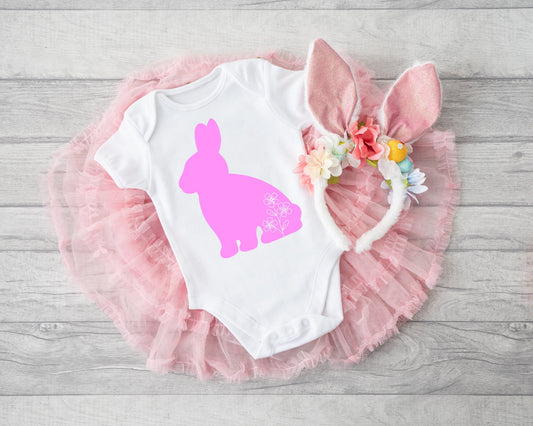 Floral Bunny SVG and PNG Cut Files