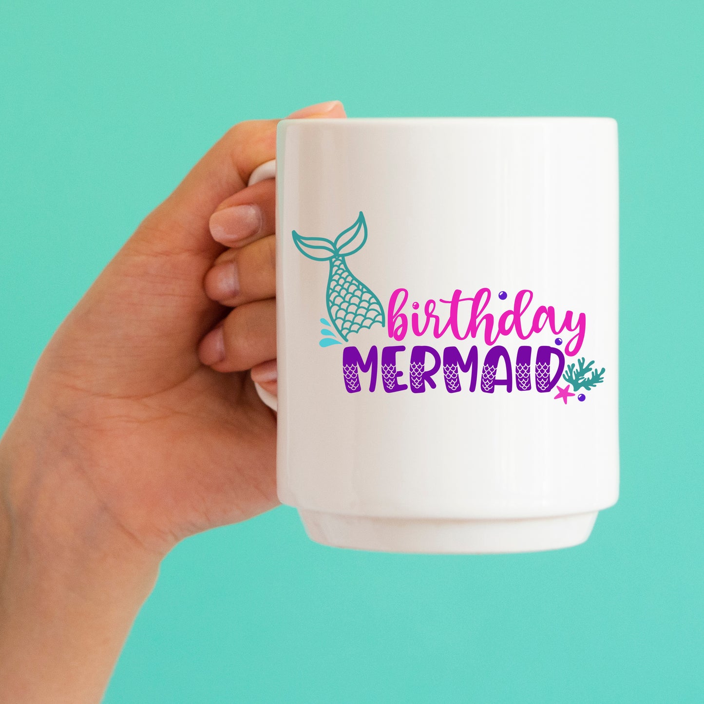 Birthday Mermaid SVG Cut File and PNG