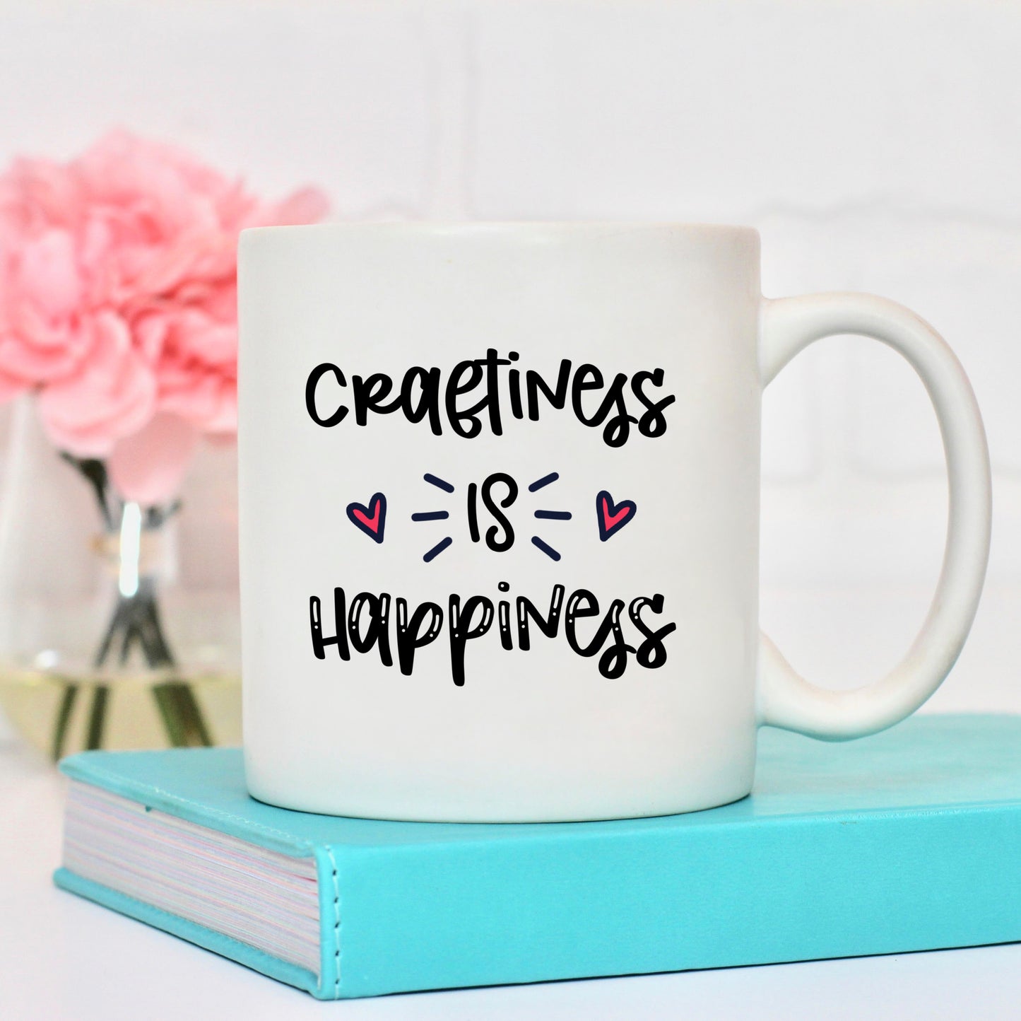 Craftiness Is Happiness SVG Cut File and PNG- Rainbow and Black/Red Version Included